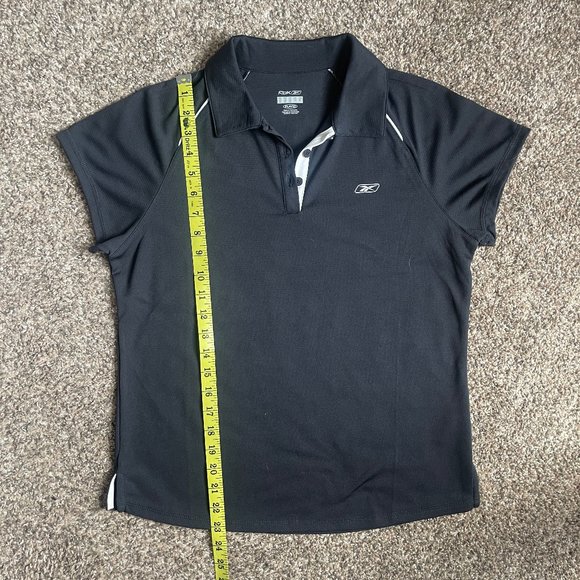 Women's Reebok PlayDry Golf Pickleball Tennis Polo Shirt, Size Medium Black - Picture 6 of 9